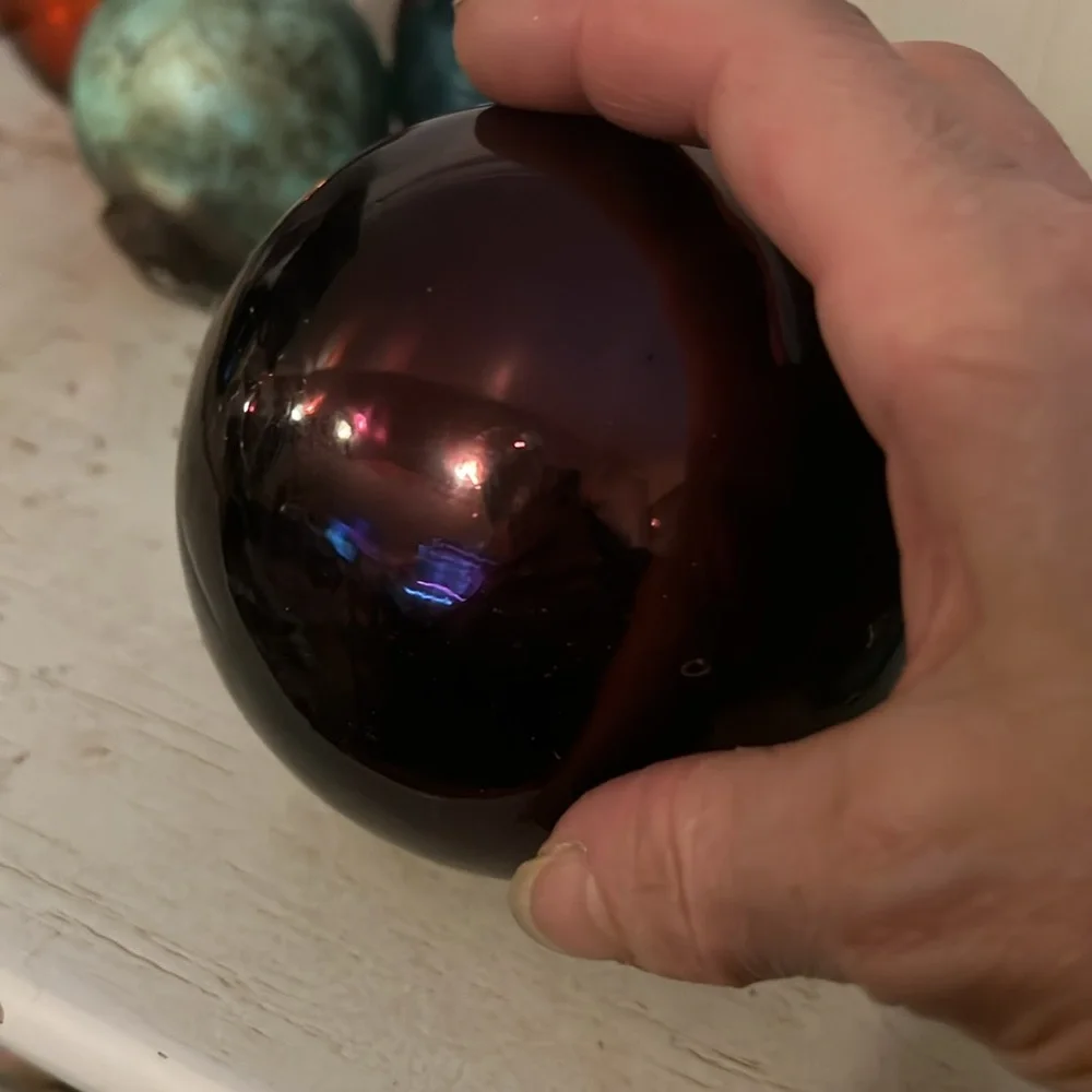 Antique German kugel Amethyst purple blown glass ornament